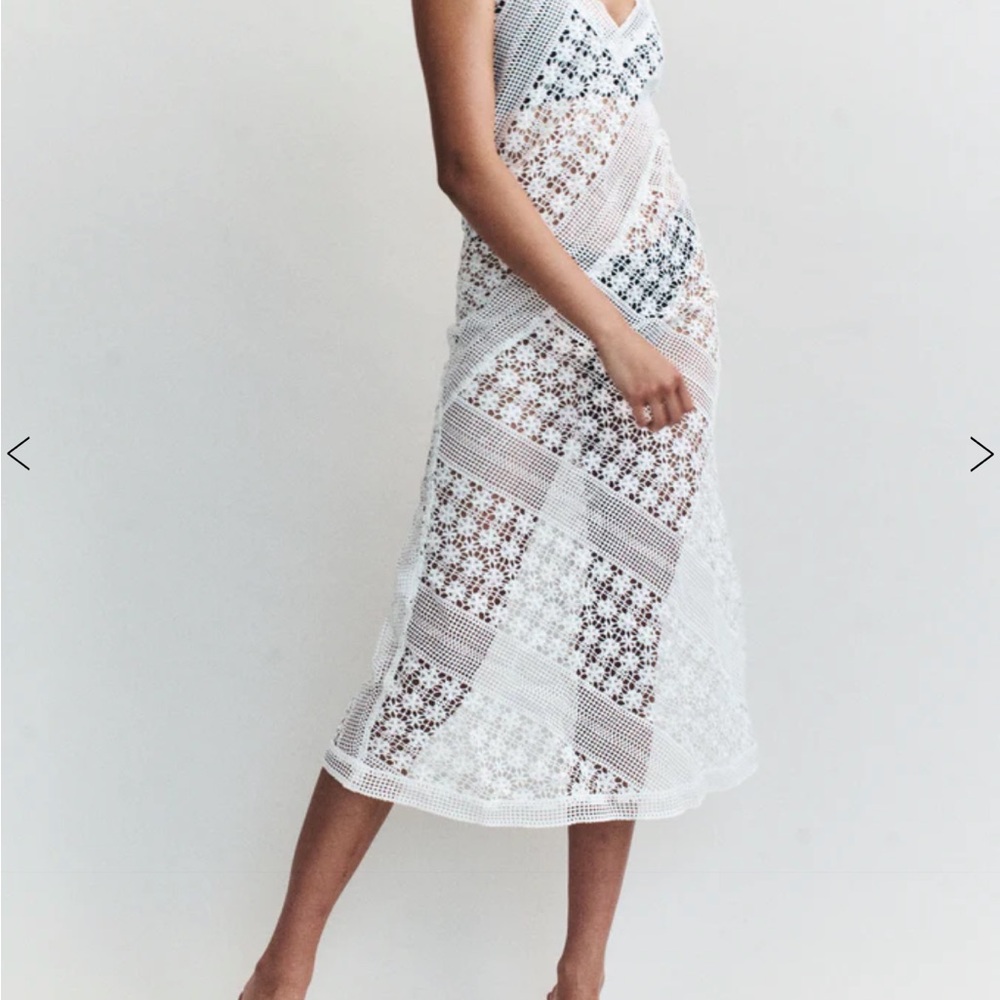 With Jean White Crochet Dress
